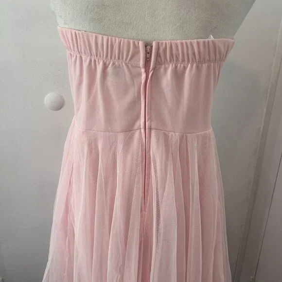 Deb Pink Floral Short Strapless Dress - Picture 4 of 5